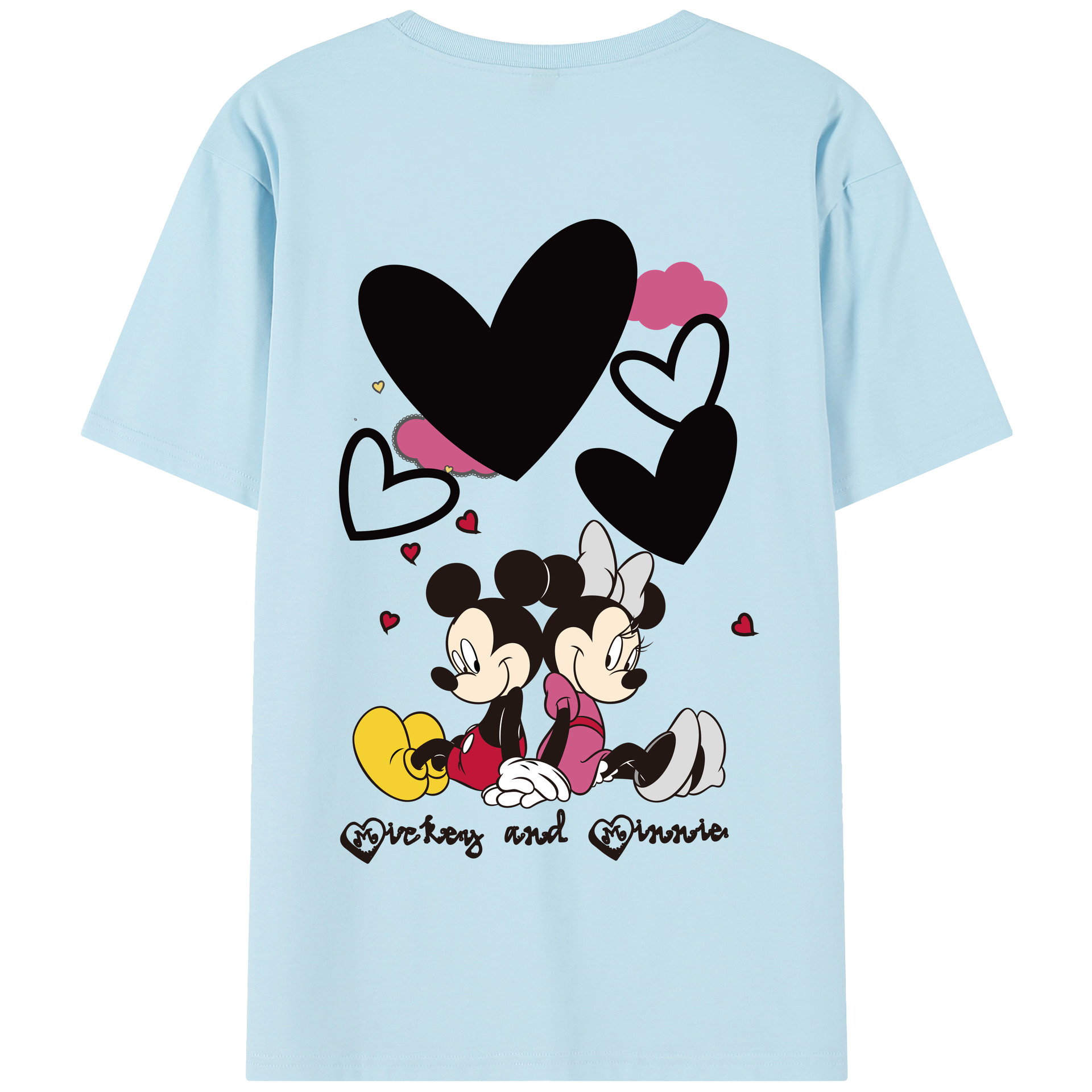 （画像用） ミッキーマウス Mickey Mouse 綿100％半袖Tシャツ（背面プリント）